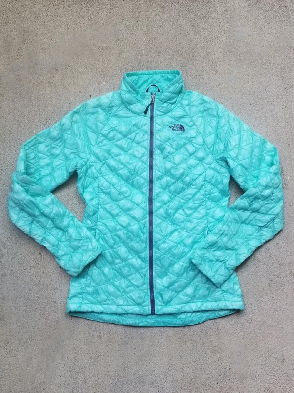 The North Face Thermoball Turquoise Quilted Packable Jacket Womens Small